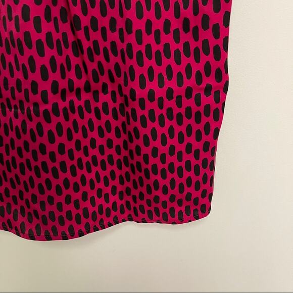 ELIZABETH MCKAY Tank Size 2 Dot Silk Stretch Blend Button Up Blouse Animal Spots - Picture 5 of 10